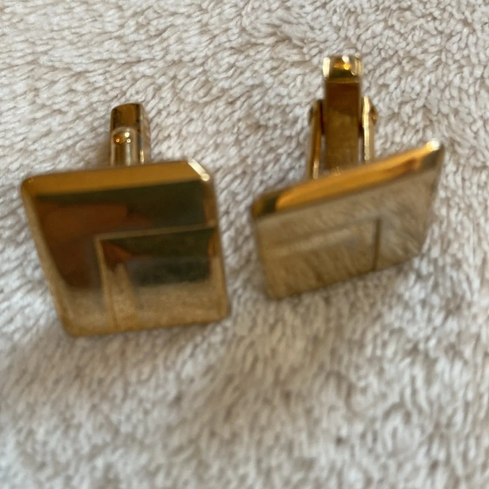 6 Pairs vintage gold tone silver tone cuff links EUC